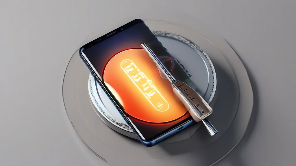 Samsung Galaxy S24 Ultra smartphone on charging pad with fast charge indicator